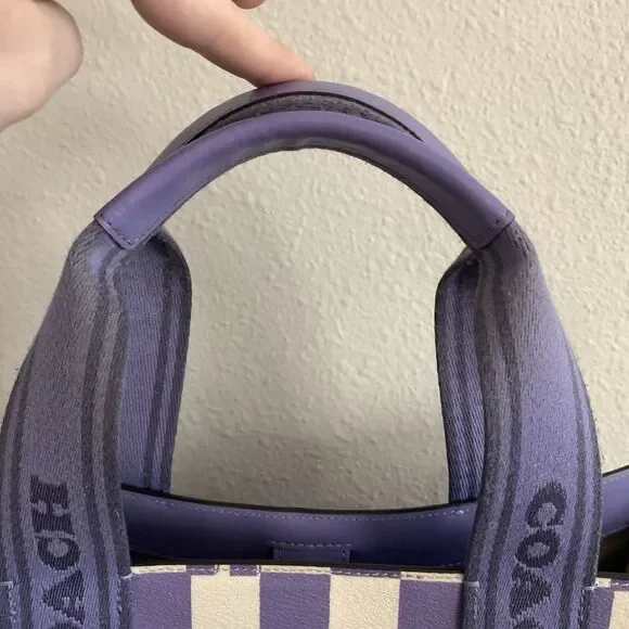 COACH Smith Tote CR101 Violet Checkerboard Print Leather Shoulder Bag - Picture 8 of 16